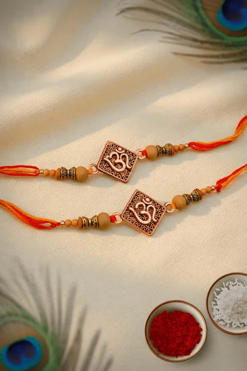 Multi-Color 2026 Rakhi Combo Set - Alloy, Crystal, Fabric